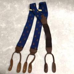 ★美品★ALBERT THURSTON サスペンダー 青 オレンジ ブレイシーズ