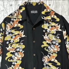古着 アロハシャツ 柄シャツ 半袖 和柄 金魚 レトロ ヴィンテージ 入手困難