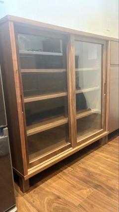 K☆143 無印良品 キャビネット・ガラス扉 オーク材