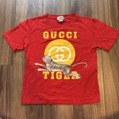 GUCCI Tシャツ スパンコール 虎 Gucci Oversized Cotton Gray T-shirt with Sequin Tiger