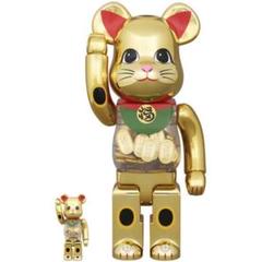 BE@RBRICK 招き猫 小判 開運 弍 金メッキ 100％ & 400％のサムネイル
