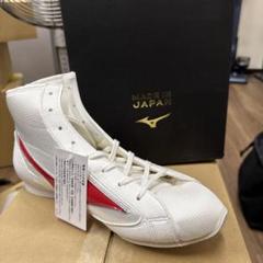 Mizuno ボクシングシューズ 日本製 ホワイト/レッド 21gx230001 Mizuno ボクシングシューズ 日本製 ホワイト/レッド 21gx230001
