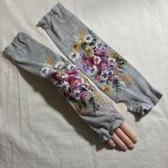赤薔薇のUV対策アームカバー 40cm トールペイント　手書き　夏のサムネイル