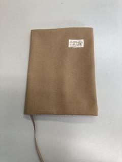 【新品】【未使用】【手作り】 A 5判用布製ブックカバー(茶色) ハンドメイドのサムネイル