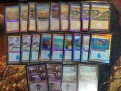 MTG 旧枠基本地形 FOIL43枚目セット(プレイド中心状態まちまち)