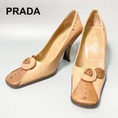 PRADA プラダ パンプス 花モチーフ 35 1/2 22.5cm