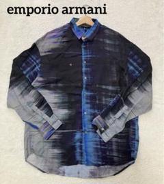 emporio armani 転写シャツ　総柄シャツ　100%レーヨン