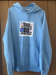 【大人気モデル】ブラックアイパッチ デカロゴ 刺繍ロゴ パーカー Lサイズ 白 即完デザイン】 ブラックアイパッチ スウェット パーカー L