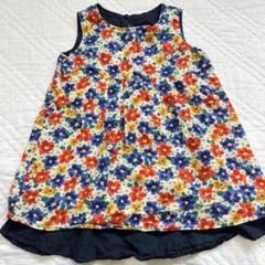 アプレレクール　花柄　カラフル　ノースリーブワンピース 100