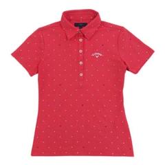 【美品】Callaway 赤 ドット柄 ポロシャツ Sサイズ