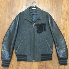 80' ムッシュニコル BY KOBA スタジャン ウール レザー 黒 80' ムッシュニコル BY KOBA スタジャン ウール レザー 黒