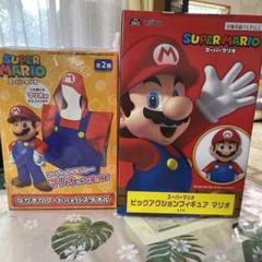 スーパーマリオ マリオ柄バスタオルとフィギュア