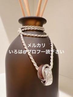 コアウッド シルバー ダブルフープ ネックレス トップ