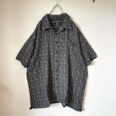 90s vintage レーヨン100％ 総柄　BIGオープンカラーシャツ