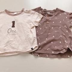 【バースデイ】半袖Tシャツ テータテート フタフタ ベージュ ブラウン 淡色