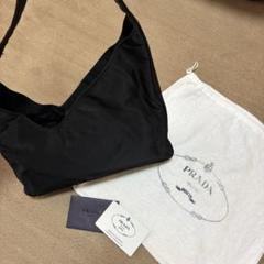 店名入り本物PRADA プラダショルダーホーボーバッグ三角ロゴプレート袋GC付 PRADA - 店名入り本物PRADA プラダショルダーホーボーバッグ三角