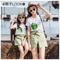 親子セットコーデ　Tシャツ×キュロットパンツ　兄弟ペアルック　姉妹ペアルック