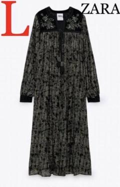 ZARA エンブロイダリー ベルベット キモノ ガウン ZARA エンブロイダリー ベルベット キモノ ガウン