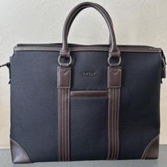 【美品】D.KELLY キャンバストートバッグ黒✖︎ブラウン