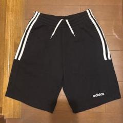 adidas ハーフパンツ 160 黒 3本ラインスエット