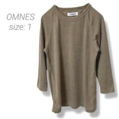【オムネス】OMNES クルーネックカットソー 綿混 無地 1 S相当 ブラウン