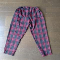 ハンドメイドクロップドパンツ 縞大島紬 八分丈 格子柄