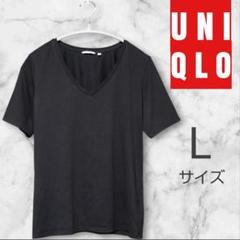 【美品·未使用】ユニクロ DRY T- SHIRT Vネック 半袖Tシャツ 黒