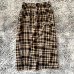 美品✨【a.v.v】チェック柄タイトスカート ベージュ系 (S) イトキン