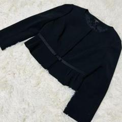 極美品　TOCCA トッカ　ノーカラージャケット　黒　総抜き　フォーマル　フック NIGHT OCEAN ジャケット（ノーカラージャケット）｜TOCCA