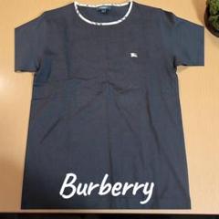 ♡BURBERRY LONDON 美品 襟付き 半袖 1 黒〇421m BURBERRY LONDON バーバリー ロンドン 襟 チェック コットン
