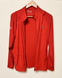 Lacoste 赤 ジップアップジャケット　ジョコビッチモデル Lacoste 赤 ジップアップジャケット ジョコビッチモデル - メルカリ