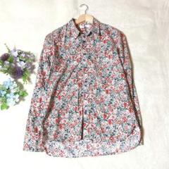 a.v.v HOMME 柄シャツ コットン長袖シャツ リバティ柄 M E230