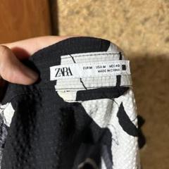 ZARA 半袖シャツ M ブラックホワイト
