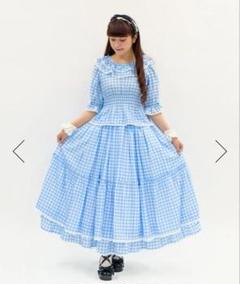 axes femme kawaii ギンガムチェック フリル スカート サックス