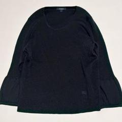BURBERRY バーバリー ホース刺繍 カシミヤ混 シルク カットソー ラメ入