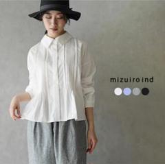 【極美品】近年 22SS ミズイロインド ピンタックショートシャツ ワイド F 極美品】近年 22SS ミズイロインド ピンタックショートシャツ