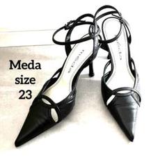【MEDA】 メダ　ハイヒール ポインテッドトゥ　ブラック　23㎝　パンプス