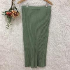 ★Rose★リブタイトスカート ニットスカート【3L】大きいサイズ グリーン
