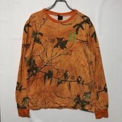 HUF ストリート メンズ 古着 REALTREE 枯れ葉柄 カットソー