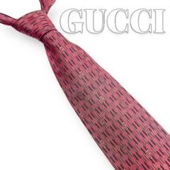 GUCCI 総柄 ボルドー メンズ ネクタイ 6992