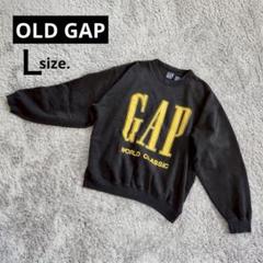 80s～90s【OLD GAP】スウェット ビッグロゴ ・ ブラック・紺タグ・L