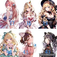 37~人物ステッカー 女性 女の子 シール コラージュ素材