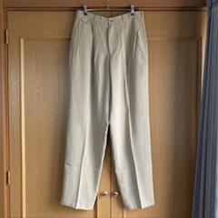 90's オールド Papas 2タック シルク スラックス ベージュ M