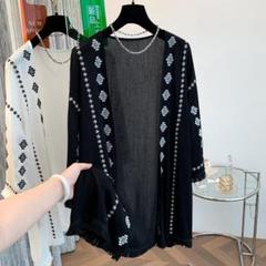 早い者勝ち リゾート 刺繍 フリンジ レトロ ゆったり カーディガン トップス