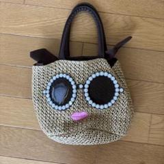 【美品】アジョリー ハンドバッグ 巾着付き ハンドバッグ 春夏 カゴバッグ a-jolie アジョリー カゴバッグ アニマル サングラス ドッグ