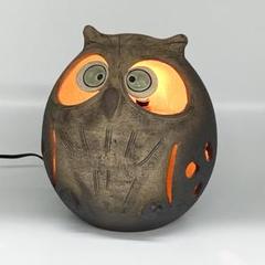 ふくろう 陶器ランプ
