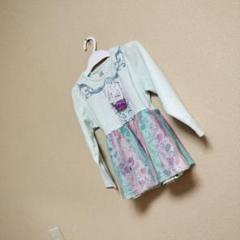 ☺︎DisneyPrincess ミントグリーン 長袖ワンピース 120cm☺︎
