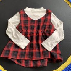 ゴールデンベア　100cm チェック柄　長袖　美品