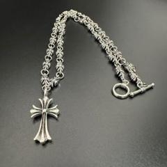 クロスネックレス 十字架 重厚 シルバー 55cm
