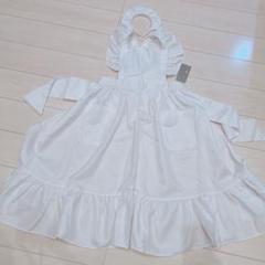 【新品】ロング丈 エプロン（カチューチャ付き）メイド服　カフェエプロン　Mのサムネイル